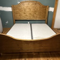 Hardwood KING Size Bed Frame + Nightstand
