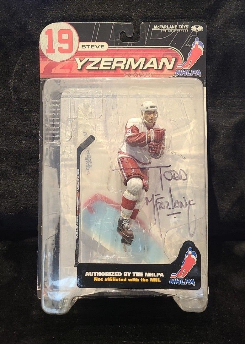 Signed Todd Mc Farlane Hocky Action Figure. "Yzerman"