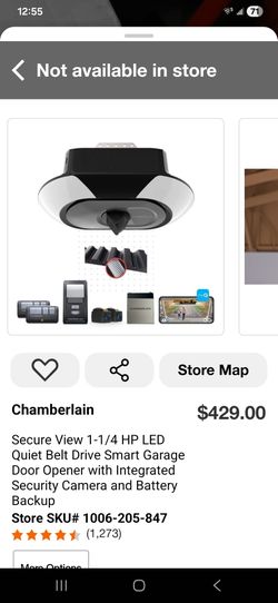 Smart garage Door Opener with security camera and battery.