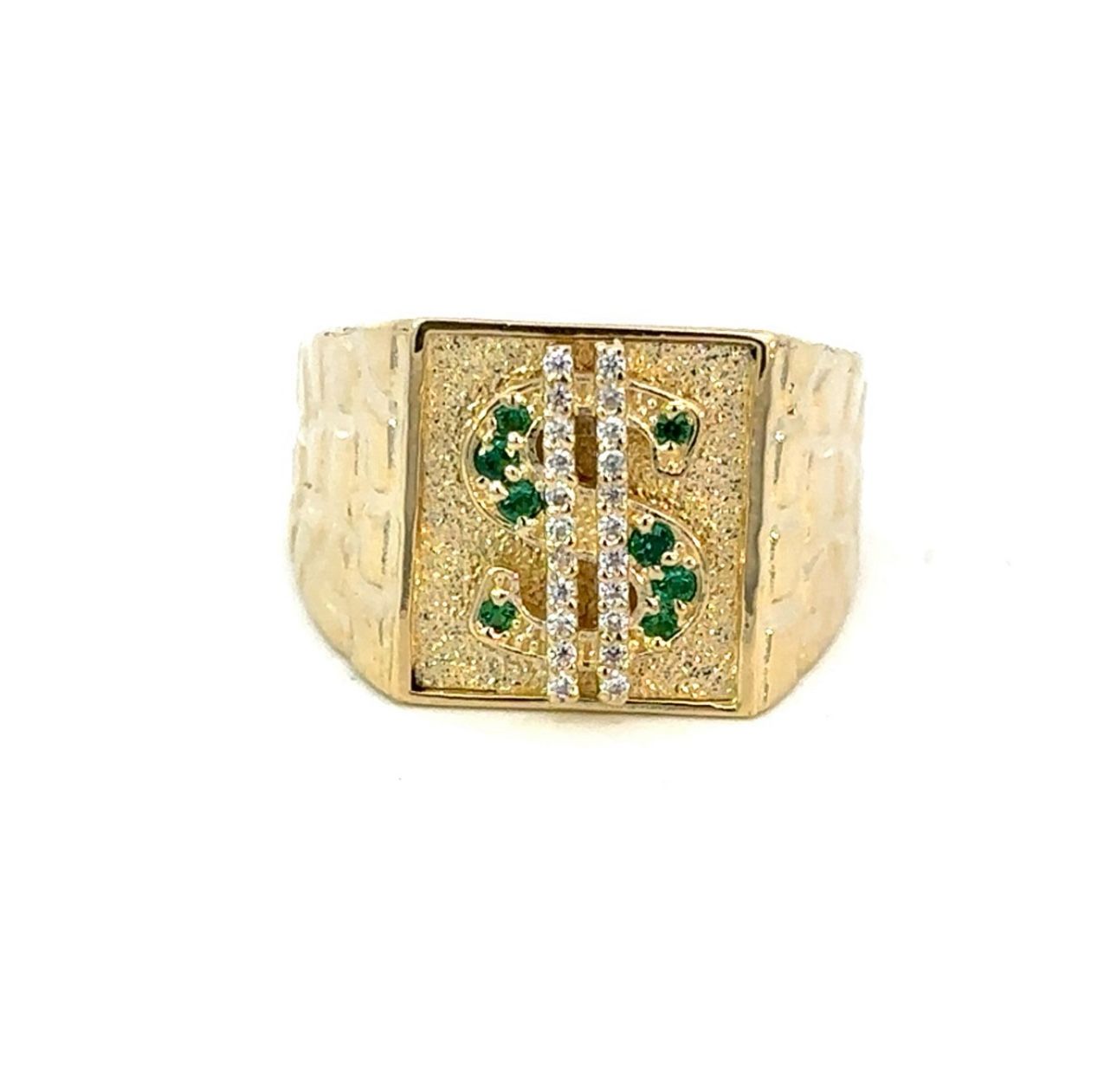 Men’s 14K Dollar Sign 💲 Yellow Gold Ring Size 10.5 GP3115206