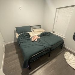King bed frame and mattress