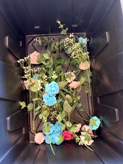 Bin of flowers