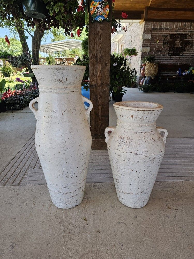 Livingroom or Porch Clay Pots Set. Planters Plants, Pottery,Talavera $190 por los 2.