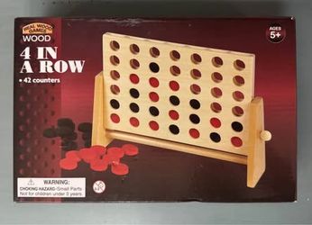 Wooden Four 4 in a Row Game just $5 