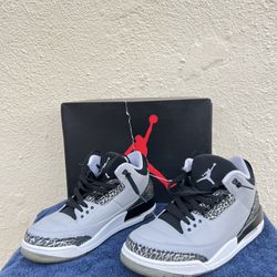 Jordan 3 Retro Wolf Grey Size 9.5