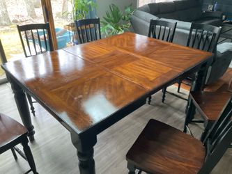 High top table with 8 chairs