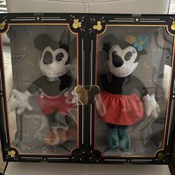 Limited Release Mickey And Minnie Mouse Collectible, 13” Plush Dolls 
