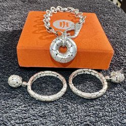 John Hardy Sterling silver Kali bracelet, and earrings