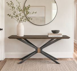 Authentic Four Hands Spider Console Table in English Brown