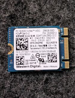Western Digital SN520 - 256GB PCIe NVMe M.2 2230 Gen3x4 Solid State SSD Drive