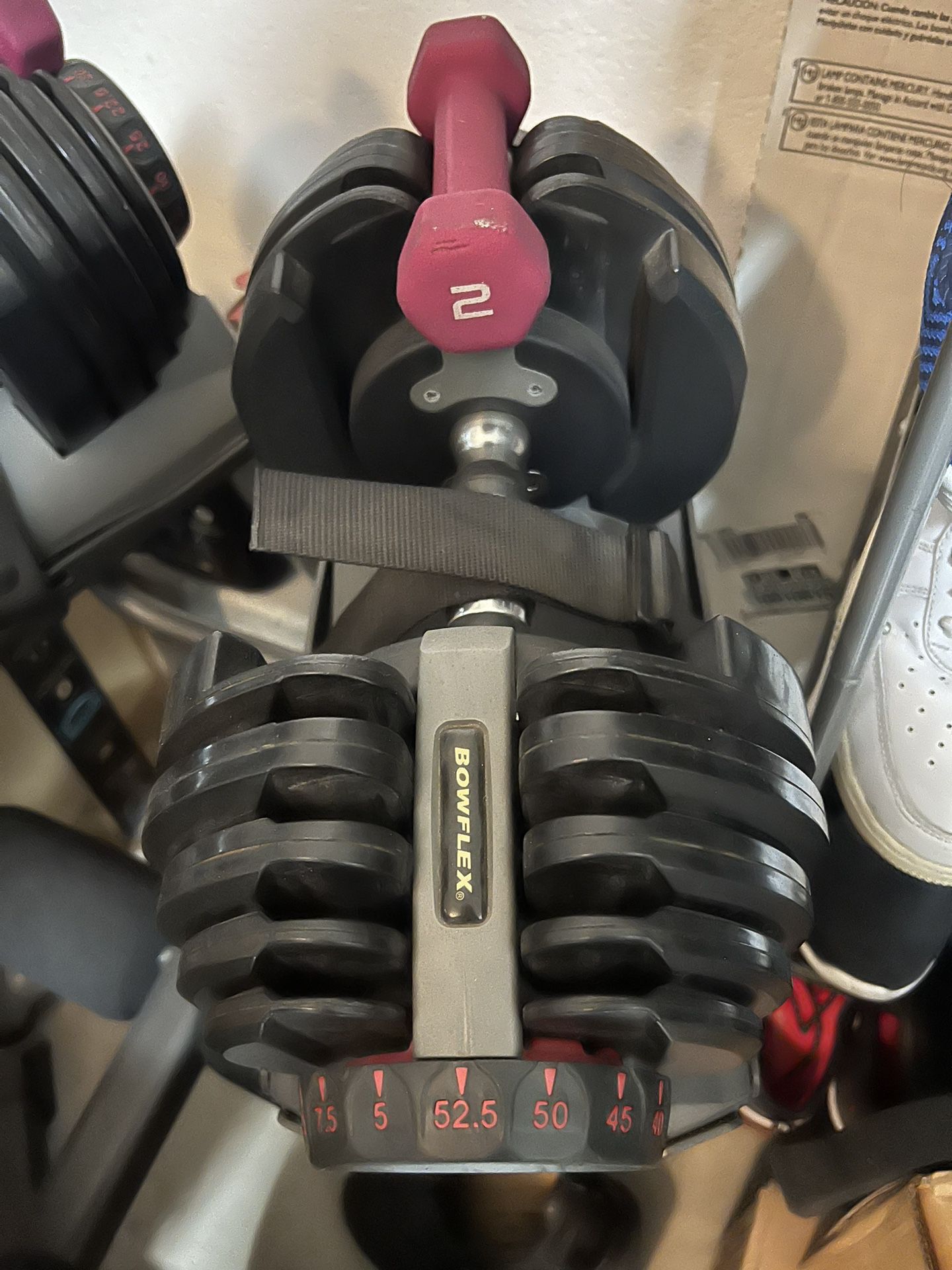 bowflex 552 dumbbells Set With Rack And Bench 