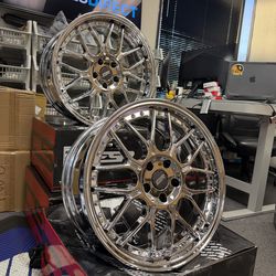 4 Staggered ESR CS18 19x8.5 & 19x9.5 5x114.3 +35 19" inch Vacuum Chrome Wheels