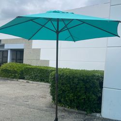 Outdoor 9 Feet Aluminum Market  Umbrella with Crank and Push Button Tilt for Patio, Garden, Deck, Backyard, Pool - No Base