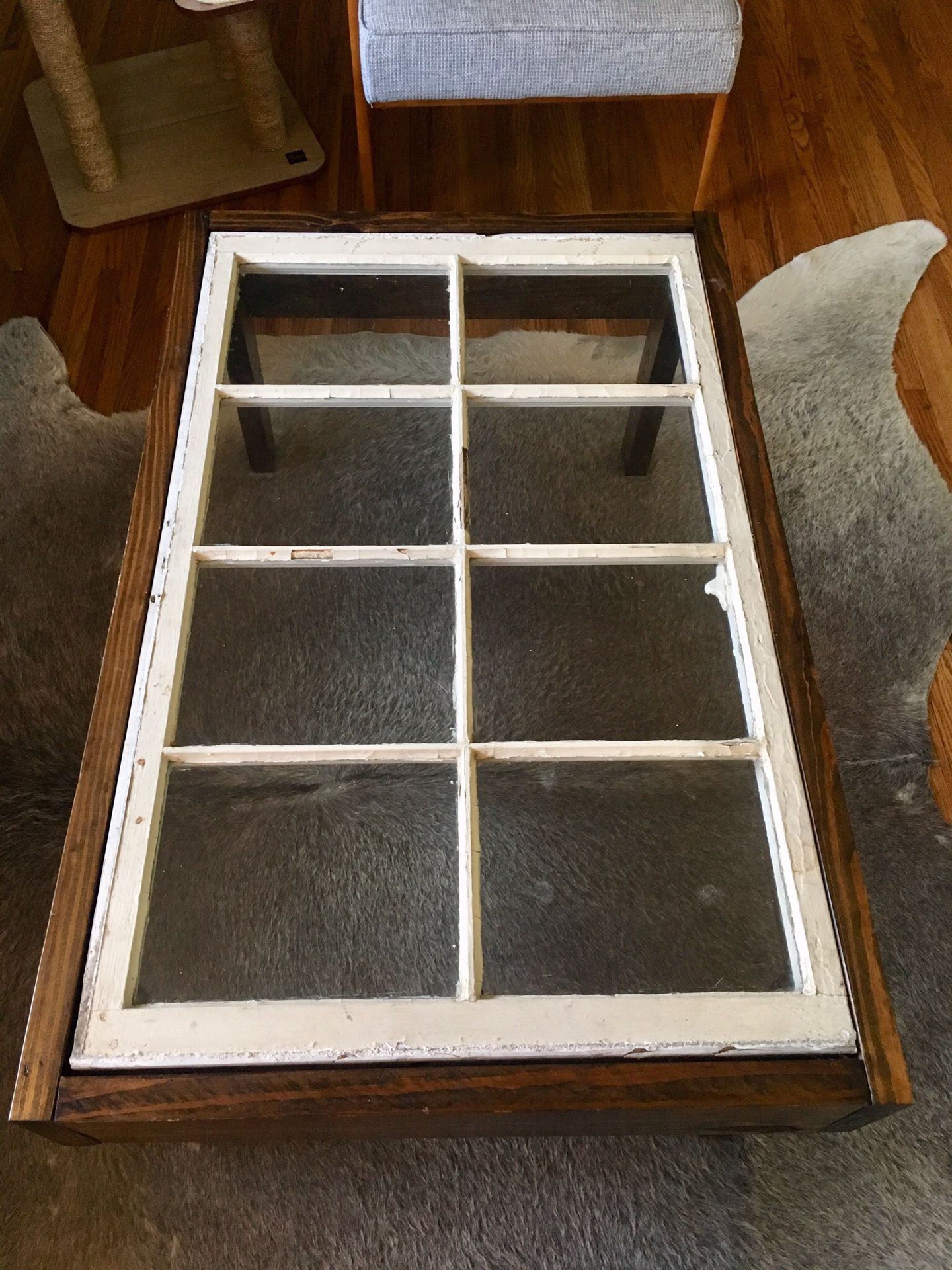 Unique Repurposed Solid Wood 8 Panel Window Coffee Table