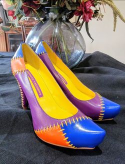 Chinese Laundry Patchy Leather Pointy Heel Pumps Size 6.5