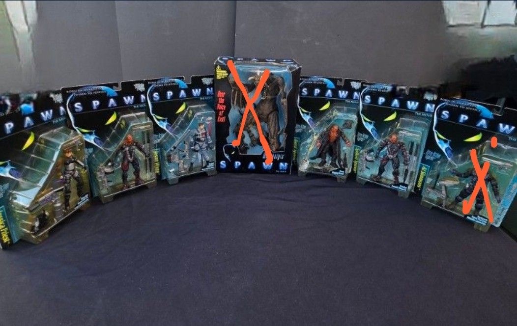 Lot of 7 McFarlane Toys Spawn The Movie - Burnt Spawn, Spiked Spawn, Jason Wynn, - Sealed