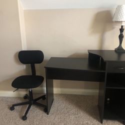 Desk, Chair, and Lamp Set