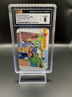 Pop 5 Cgc 8 Ash & Blastoise 114 Pokémon Bandai Carddass Vending Series 4 Mint Condition Graded Pokemon Card 