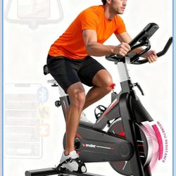 Exercise Bike, Wenoker Magnetic Resistance Stationary Bike for Home App Sync Indoor Bike with 350lbs Weight Capacity, Tablet Holder and Fitness Course