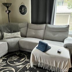 Light Gray Fabric Sectional Sofa