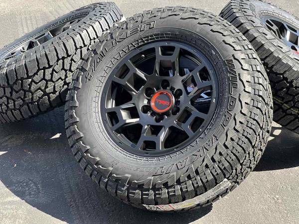 Black Silver Gold NEW 17” TRD Pro Style wheels Tacoma 6x5.5 4Runner Rims Tires A/T Toyota FJ Cruiser