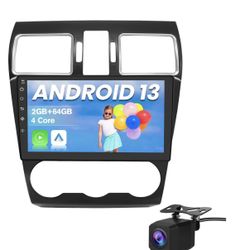 Car Stereo Radio Subaru Forester 2012-2015, WRX 2011-2017, Wireless CarPlay Android Auto, Bluetooth GPS, 9 Inch Touch Screen Head Units, Backup Camera