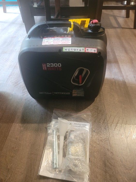 New. Black Diamond 2300 Watt Portable Inverter Generator