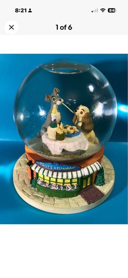 Disney's Lady and the Tramp Musical Snow Globe Tony's Restaurant Belle Notte MINT!!! --View my Facebook Marketplace for more listings and my ⭐️⭐️⭐️⭐️⭐