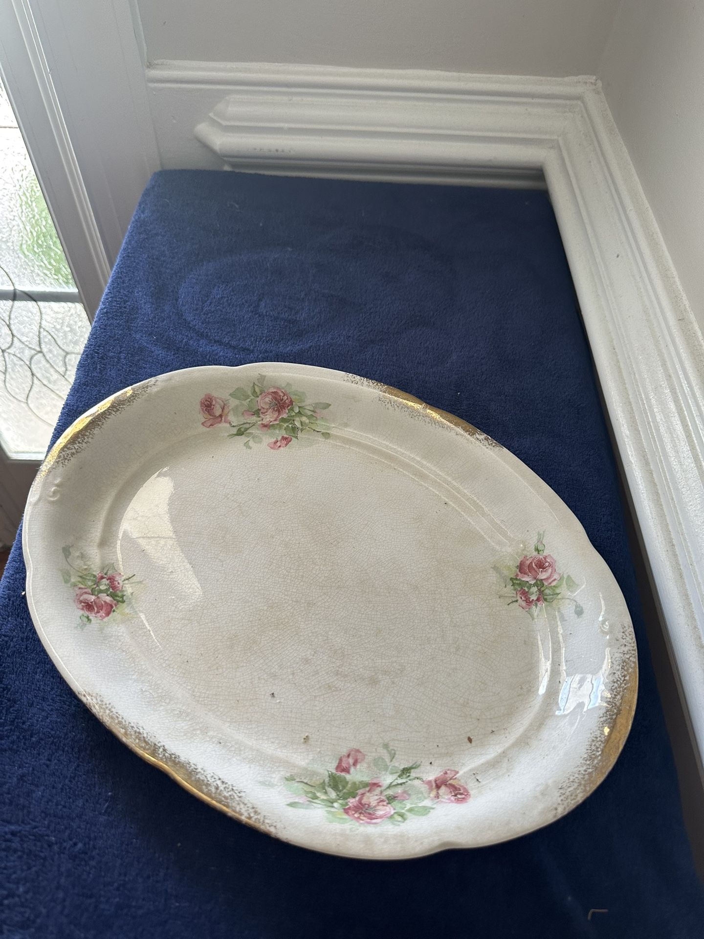 Smith Phillips Semi Large Platter With Gold Trim