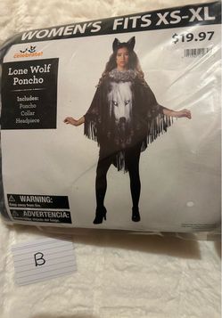 Wolf Poncho/ Halloween/ size XS-XL