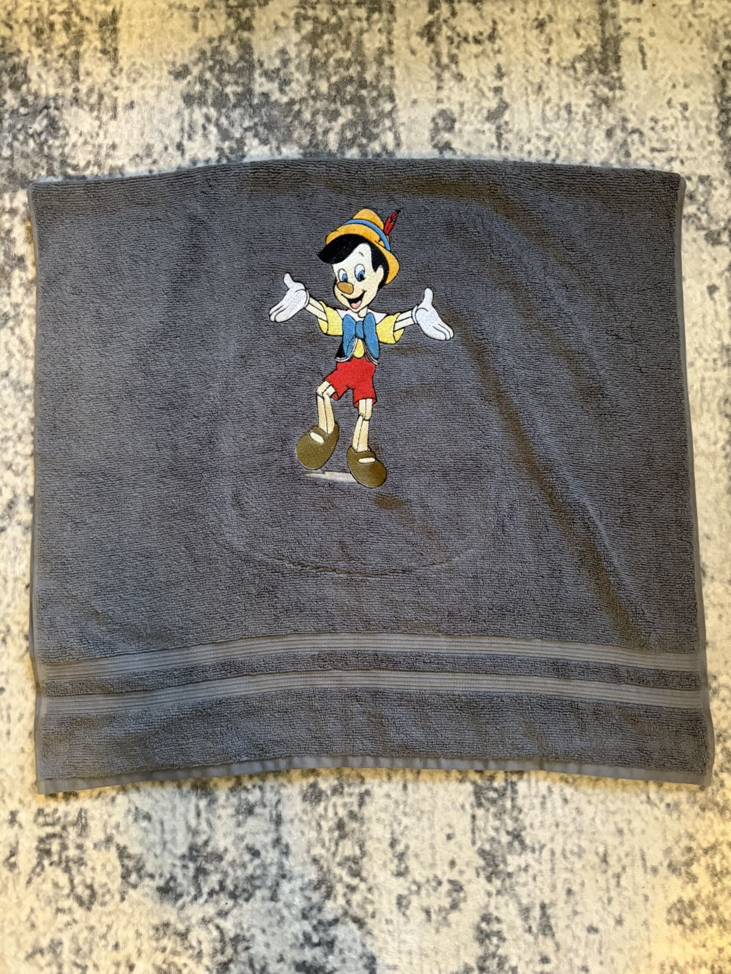 Pinocchio Disney Embroidered Bath Towel