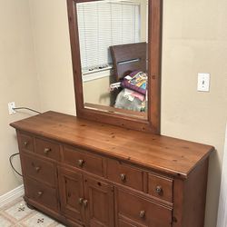 Dresser with mirror real wood