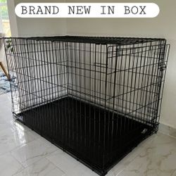 New In Box 42"x28"x31" Xl'Xxl Dog Crate $80 Up To 90lbs  2 Door Folding Dog Cage & Floor Tray Jaula De Mascota 