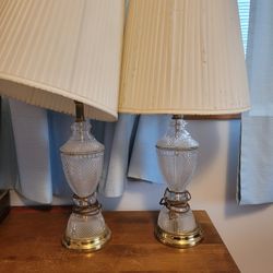 Vintage Crystal Lamp Set 
