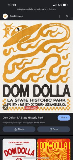 1 Dom Dolla Tix for Friday the 18th