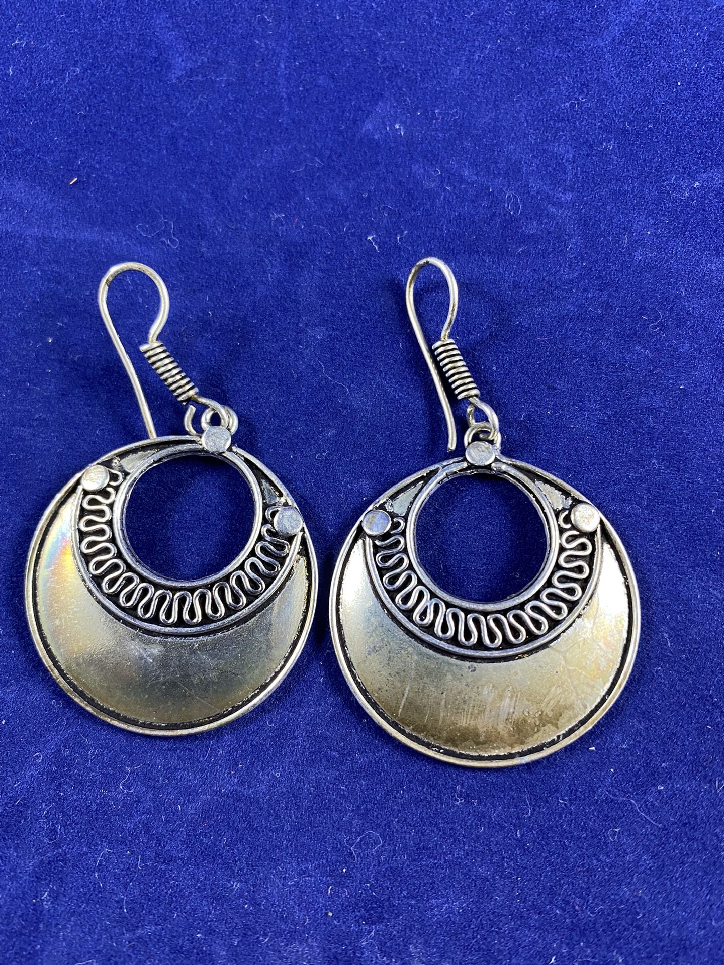 Silver Oval Earrings