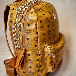 Authentic MCM Studded Medium Sized Backpack