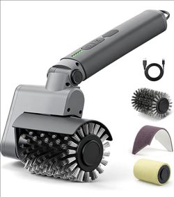 Electric Grill Brush 3-in-1 Kit Cordless BBQ Cleaner with Reinforced Safe Metal Bristles, 2 Hours Runtime, Waterproof & Dishwasher Safe Removable Brus