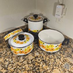 Damaged Vintage Ecko Country Garden Cookware Set