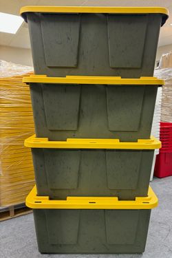27 Gallon Heavy Duty Storage Tote Bin with Lid – Costco Style – $7 Each