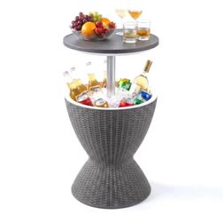 Costway Rattan Cooler Bucket for Patio 3 in 1 of 8 Gallons