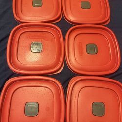 Rubbermaid Easy Find Lids #2085 – Red Square Vented Replacement Covers Set of 6