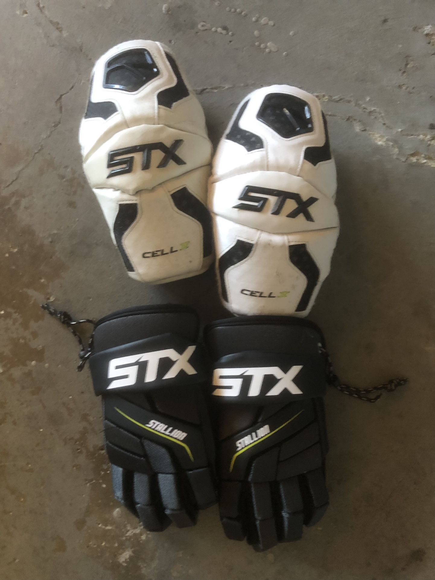 STX Lacrosse Elbow Pads and Gloves