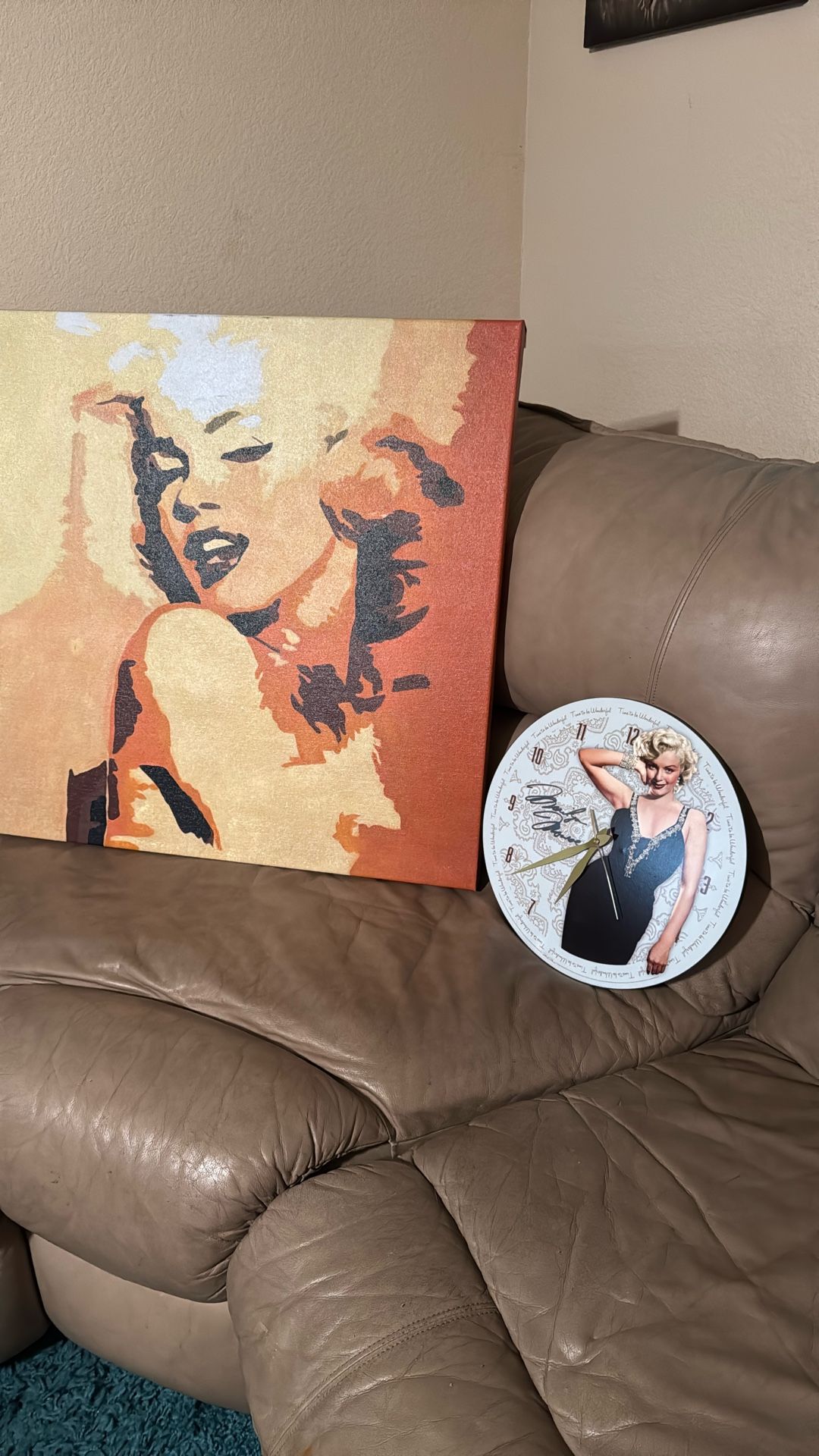 Marilyn Monroe Canvas painting And Hand Clock