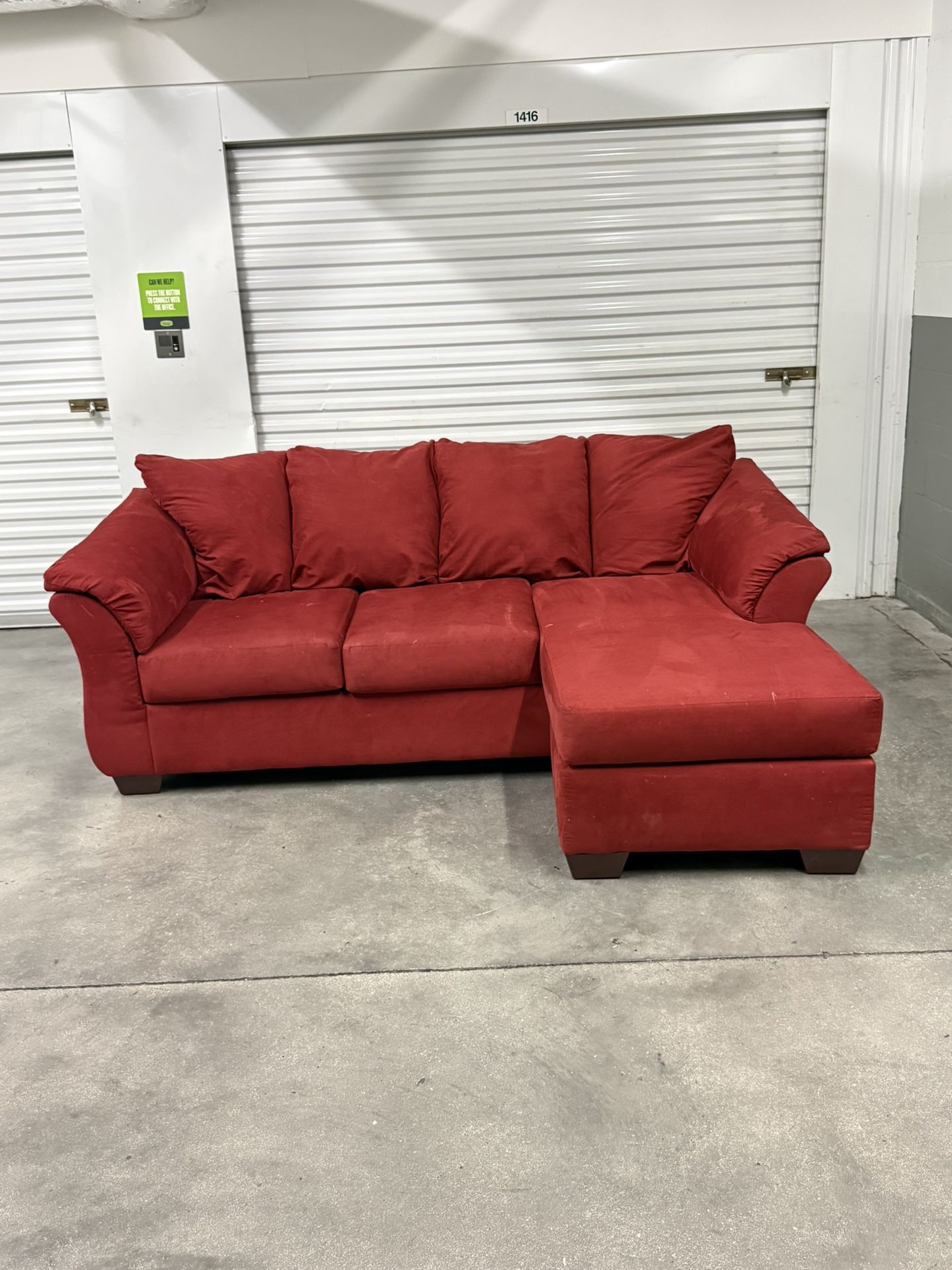 Red Sectional Sofa with Chaise – Super Comfortable, in Excellent Condition