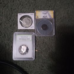 JFK Silver Half Dollar And 1942 https://offerup.co/faYXKzQFnY?$deeplink_path=/redirect/ , GR MS 62