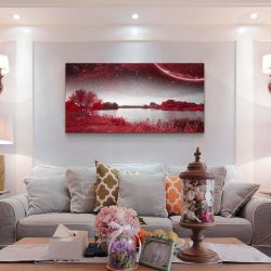 Red Lakes Starry Sky Canvas Art 20x40 - B27