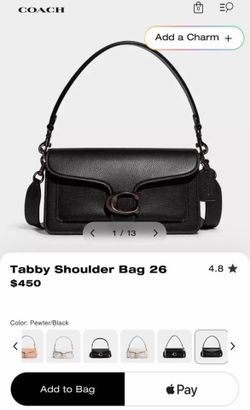Coach Tabby 26 Black with Black Hardware Bag