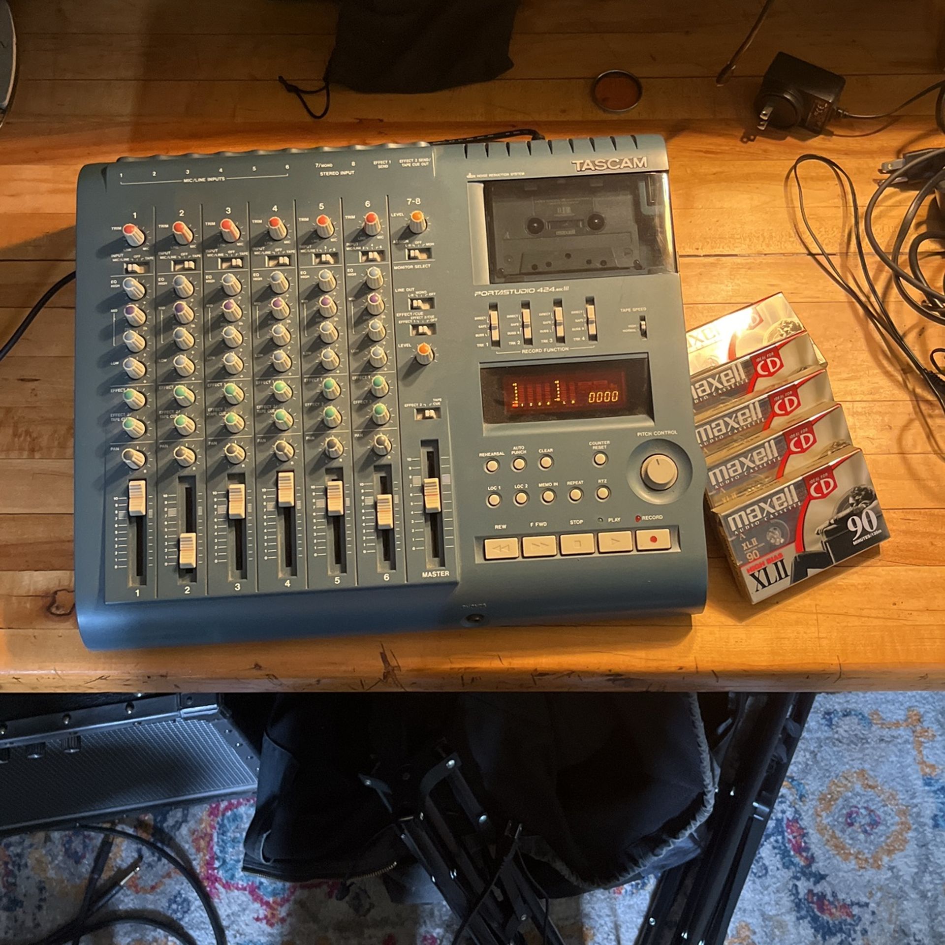 Tascam Portastudio 424 Mkiii With 6 Brand New Maxell XLII High Bias 90 Minute Tapes