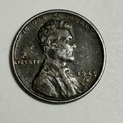 1943D Wheat Steel Penny Crooked Mint Mark